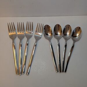8 PCS Zwilling JA Henckels OPUS Glossy 18/10 Stainless Teaspoons & Dessert Forks